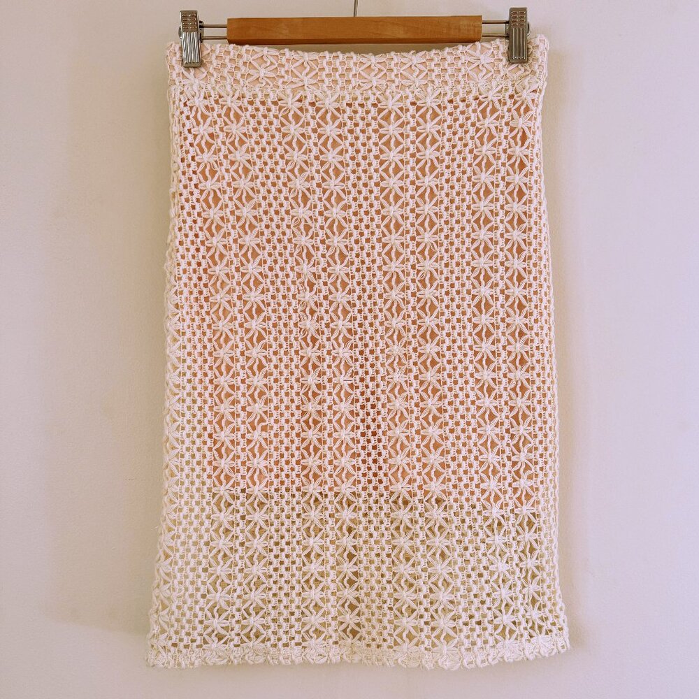 Free People crochet fitted skirt